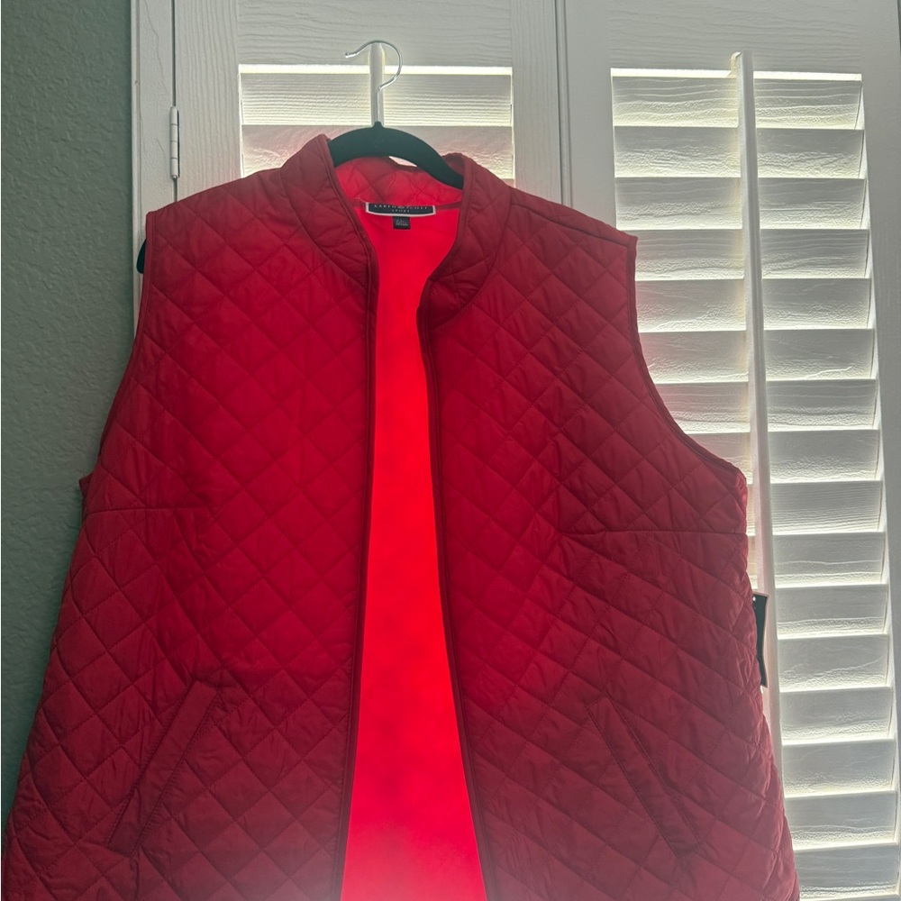 Karen Scott Women's Quilted Red Vest